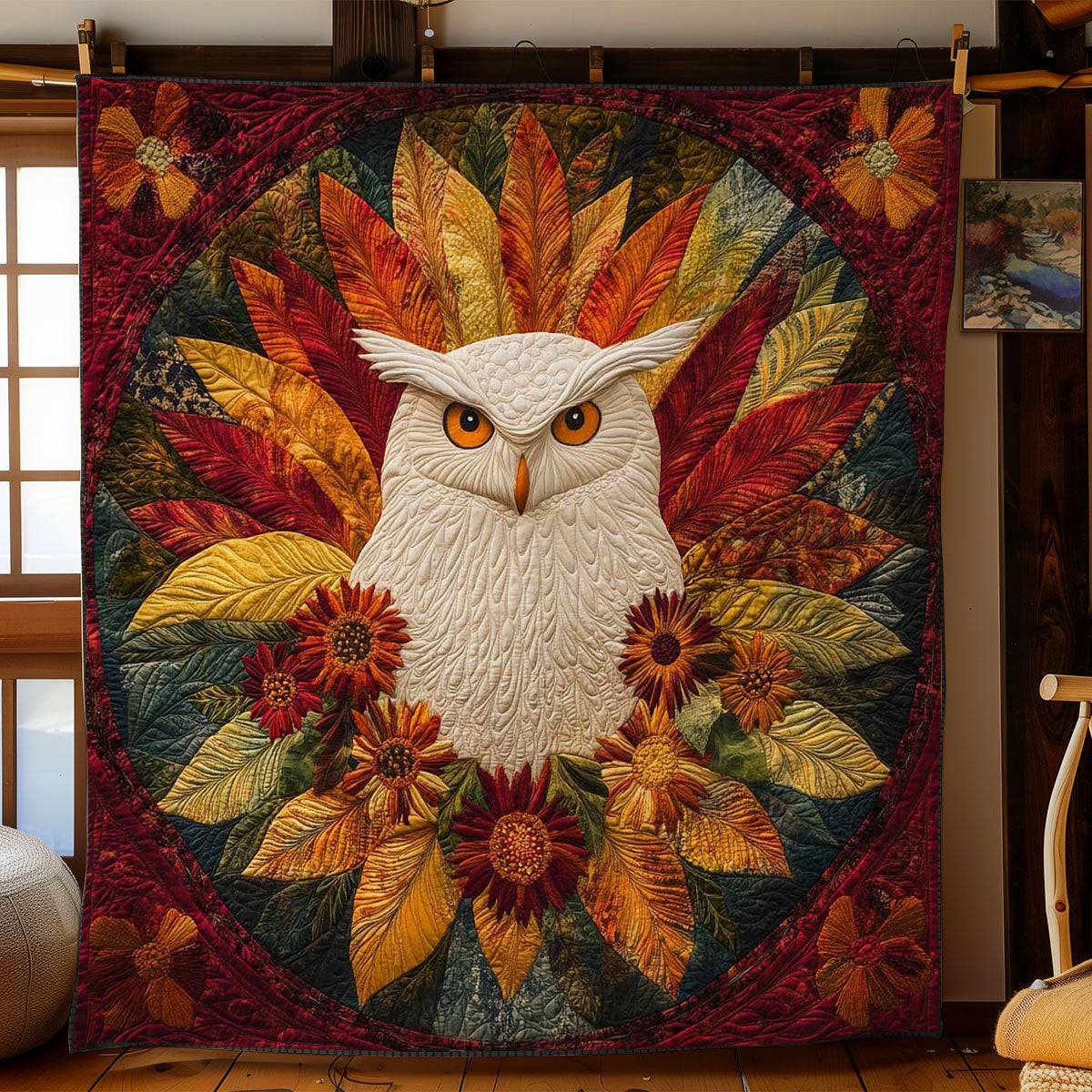 Owl In The Leaves WN0904020CL Quilt