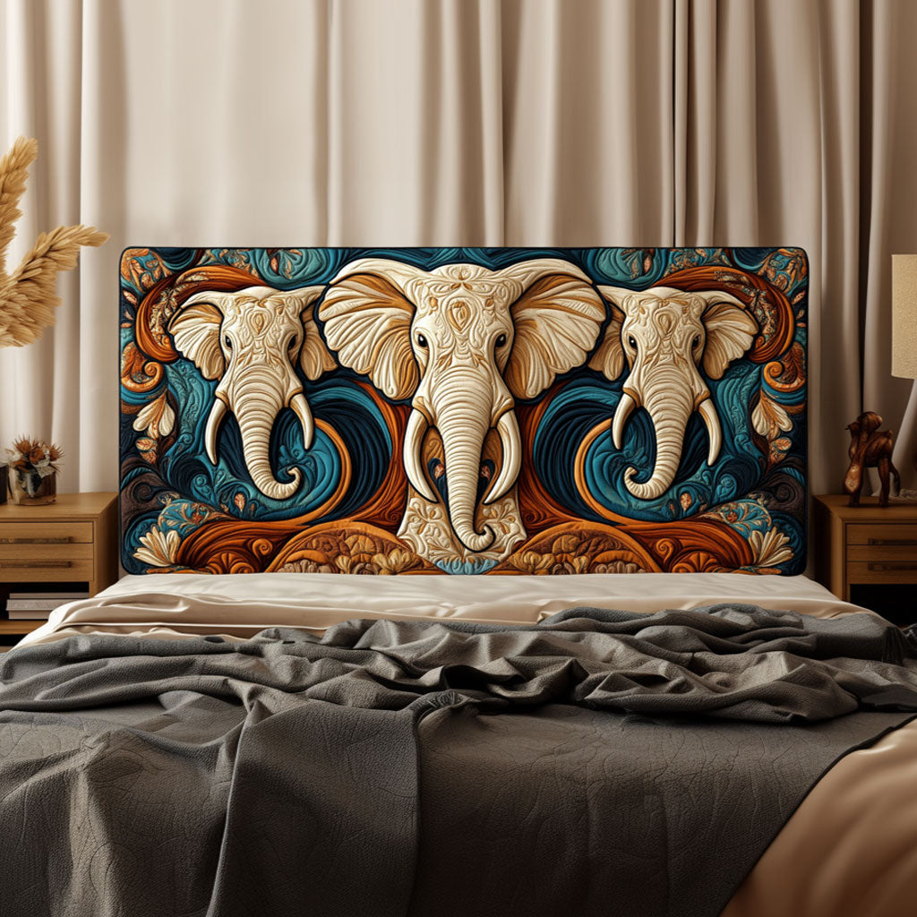 Elephant Guardians Mandala KL3112018CL Quilted Headboard Slipcover