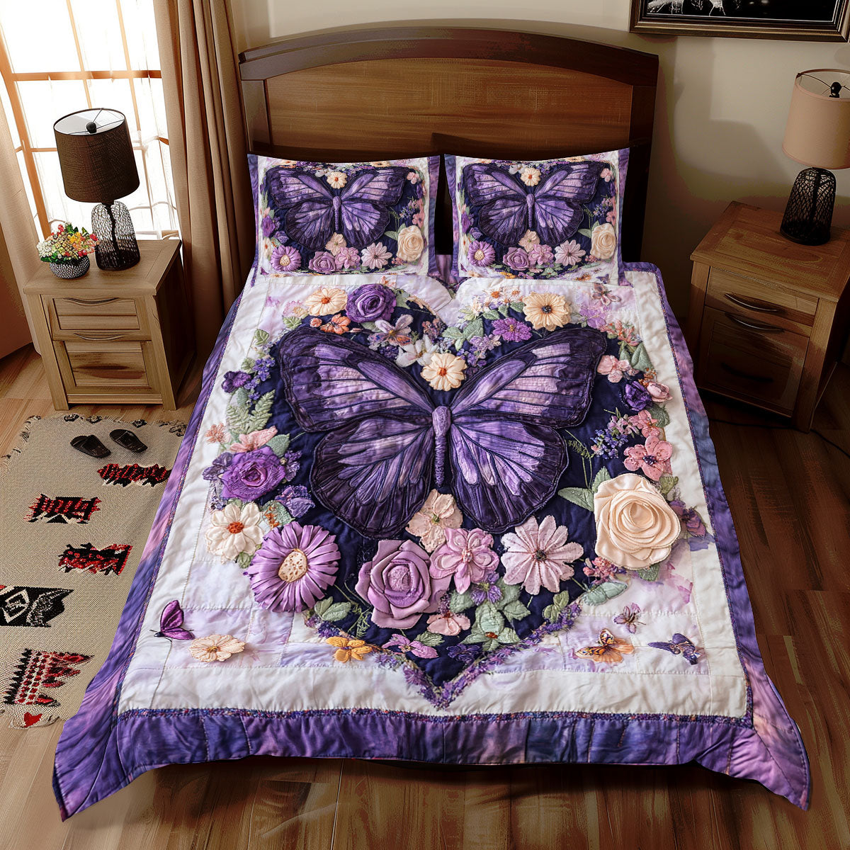 Purple Butterfly WX1112081CL Duvet Cover Set