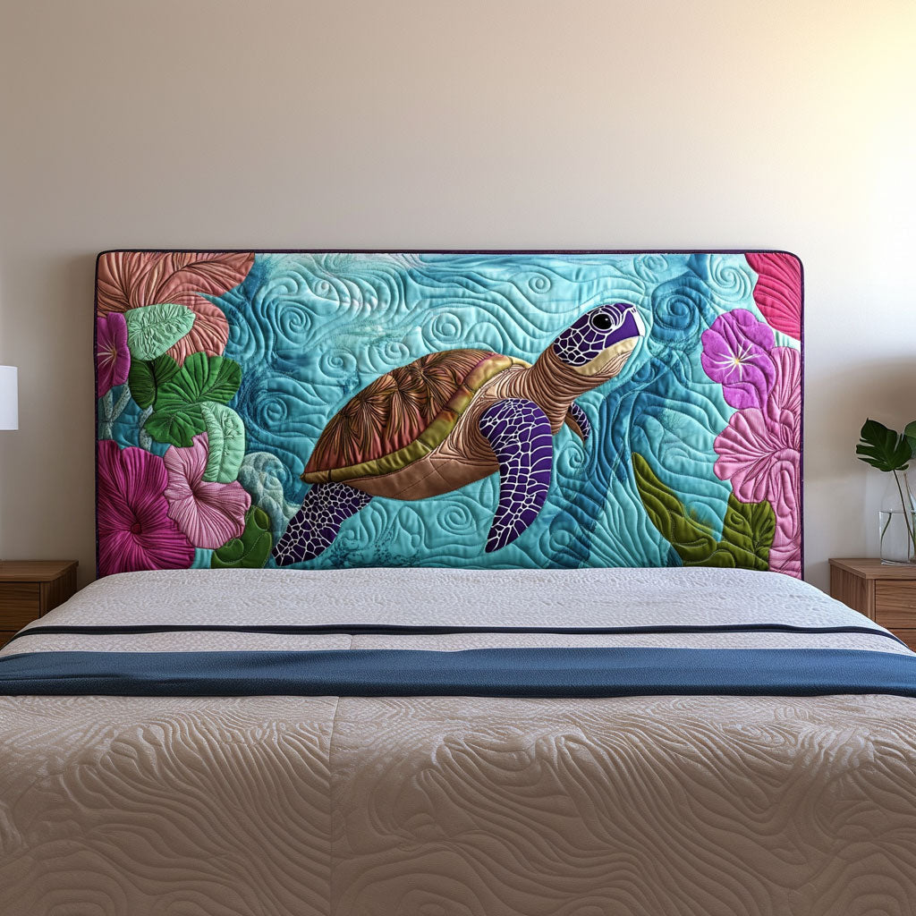 Hibicus Turtle QA2212015CL Quilted Headboard Slipcover