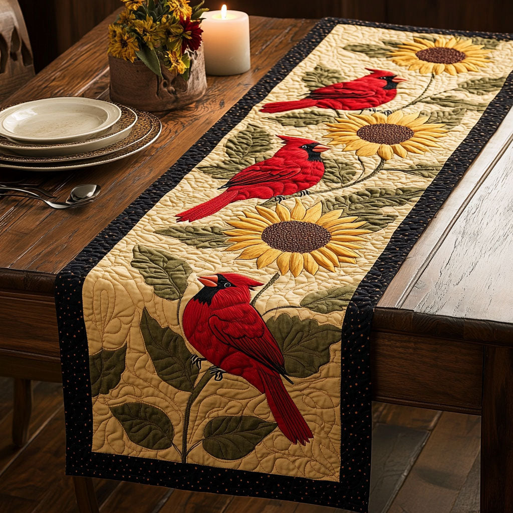 Sunny Cardinal CW0407049CL Quilted Table Runner