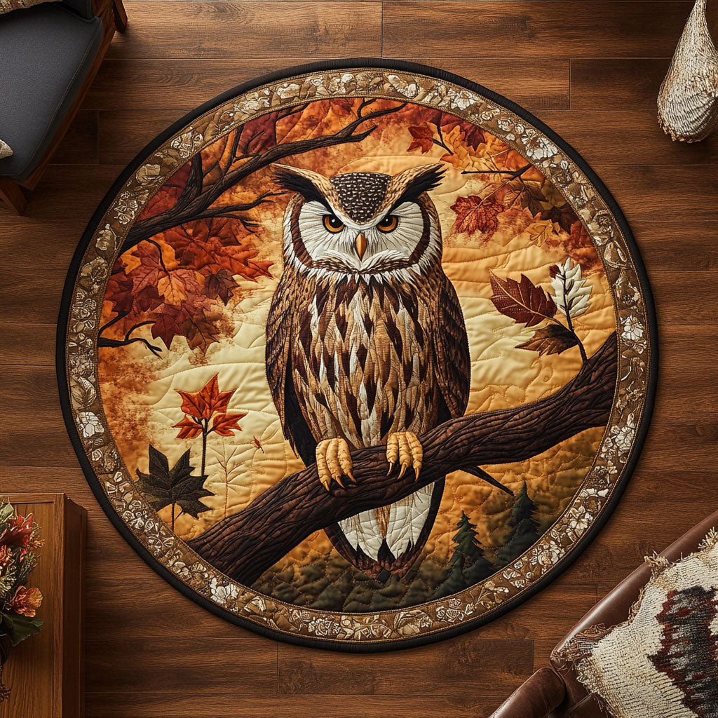 Autumn Regal Owl CW2907003CL Quilted Round Mat