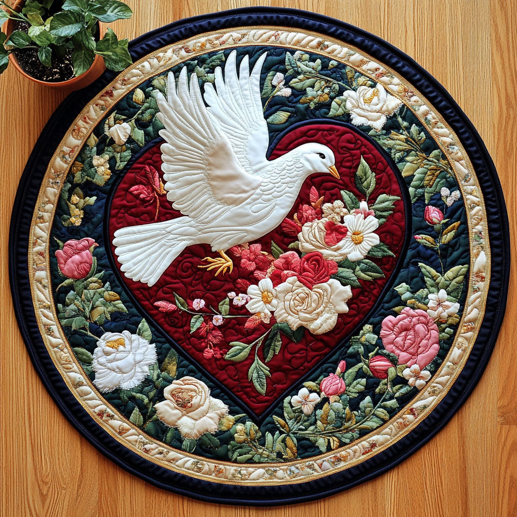 Dove Love CW1406010CL Quilted Round Mat