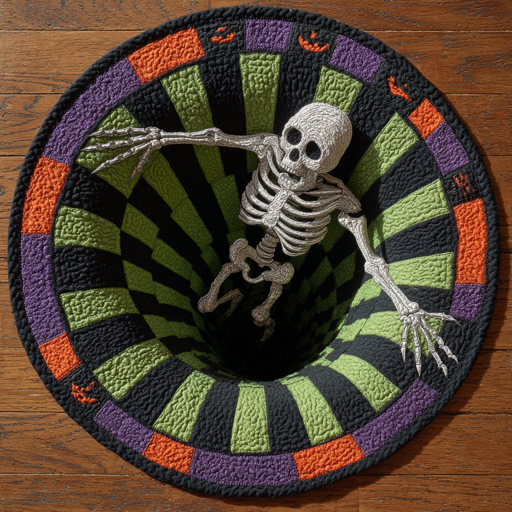 Skeleton Chasm WN2609058CL Quilted Round Mat