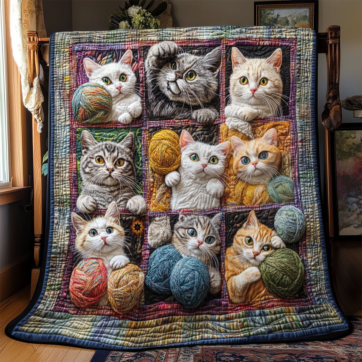 Cats Rolling In Yarns YR1210004CL Quilt