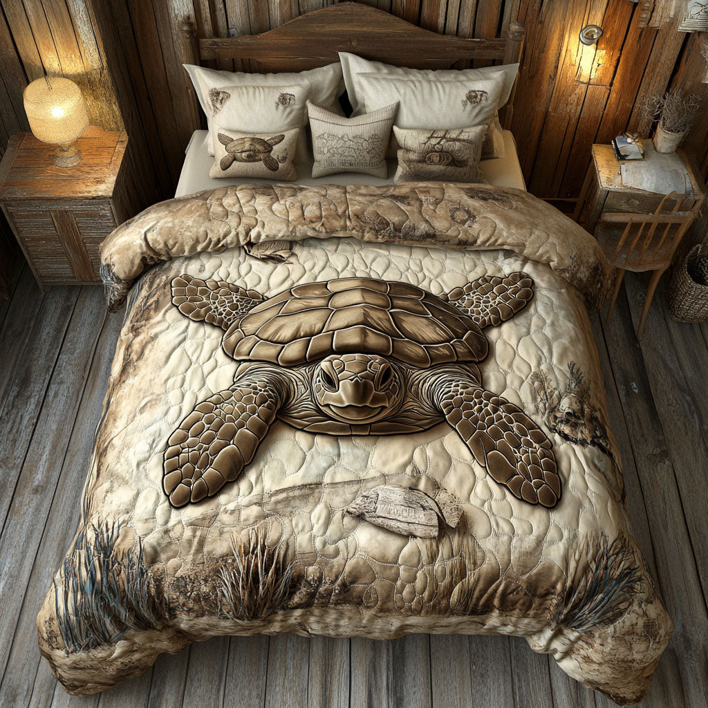 Turtle Swimming In Ocean WY1801045CL Duvet Cover Set