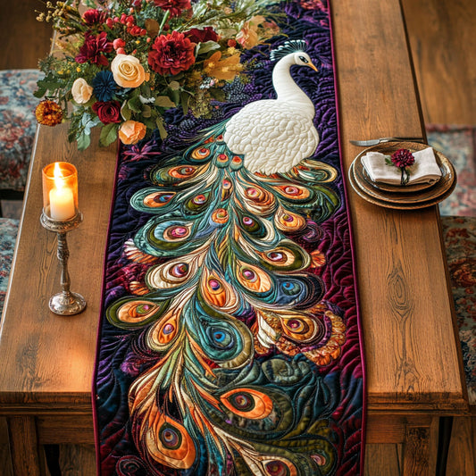 Peacock Bloom WN1106072CL Quilted Table Runner