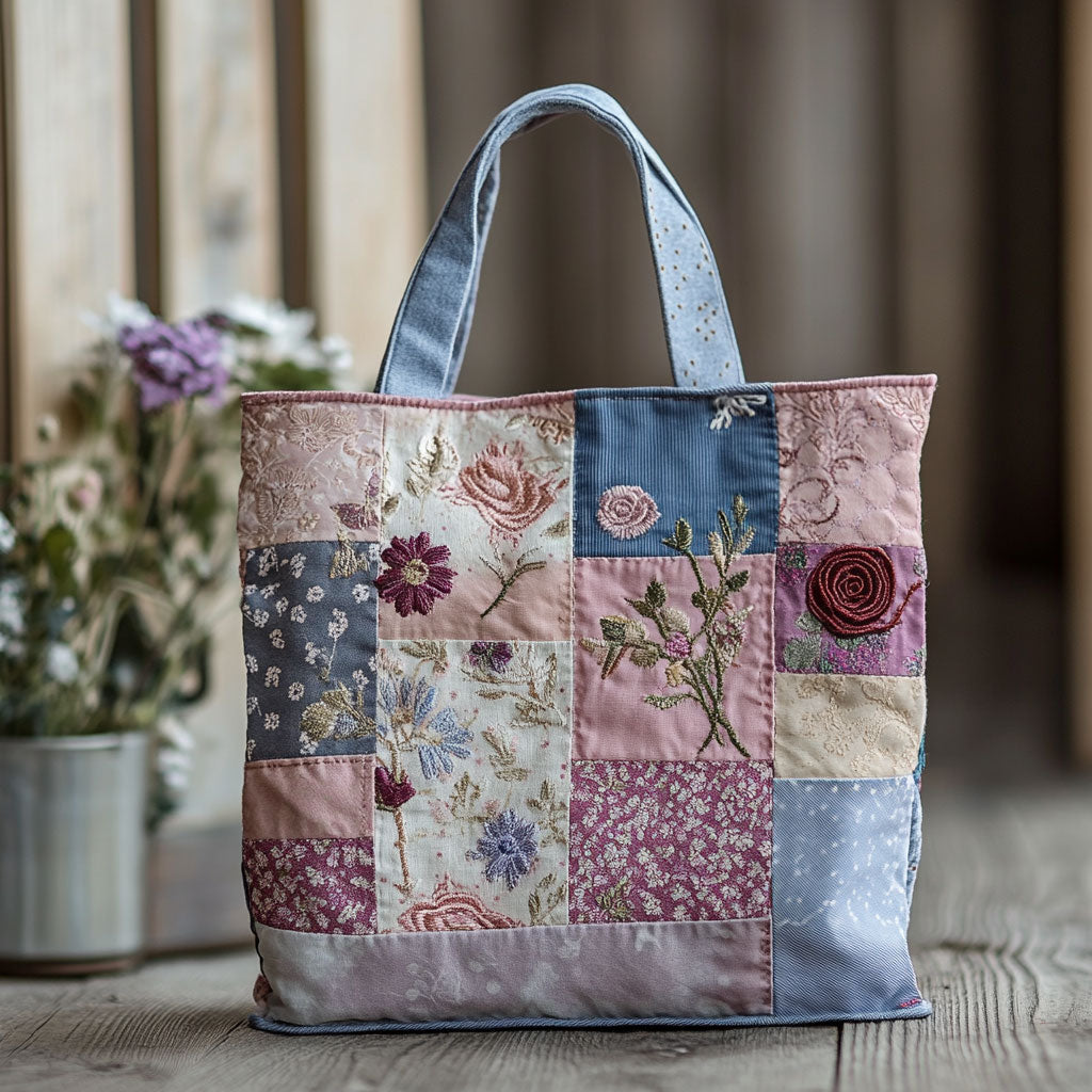 Patchwork Bloom Charm CW2409014CL Quilted Tote Bag