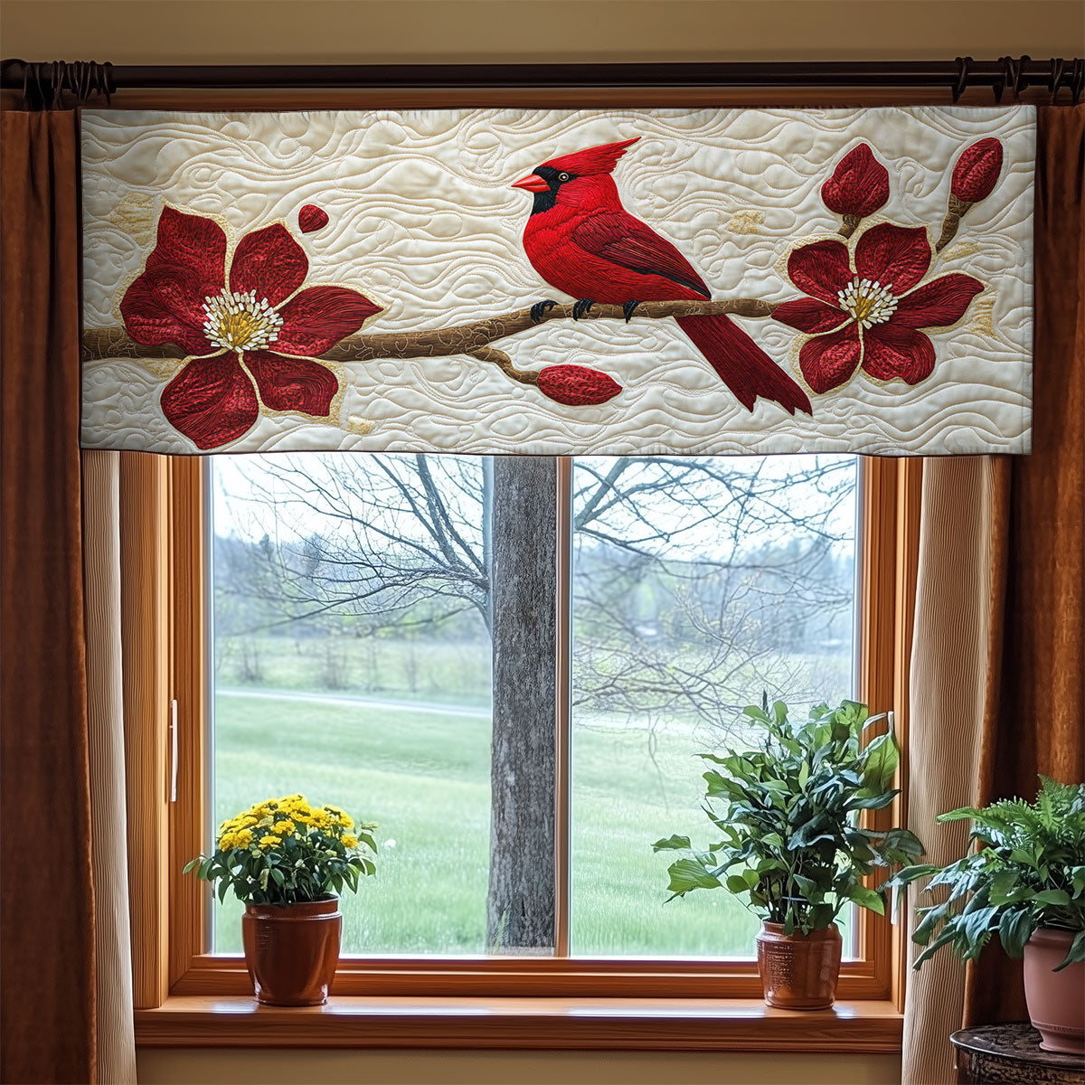 Cardinal Flower WX0905011CL Quilted Valance