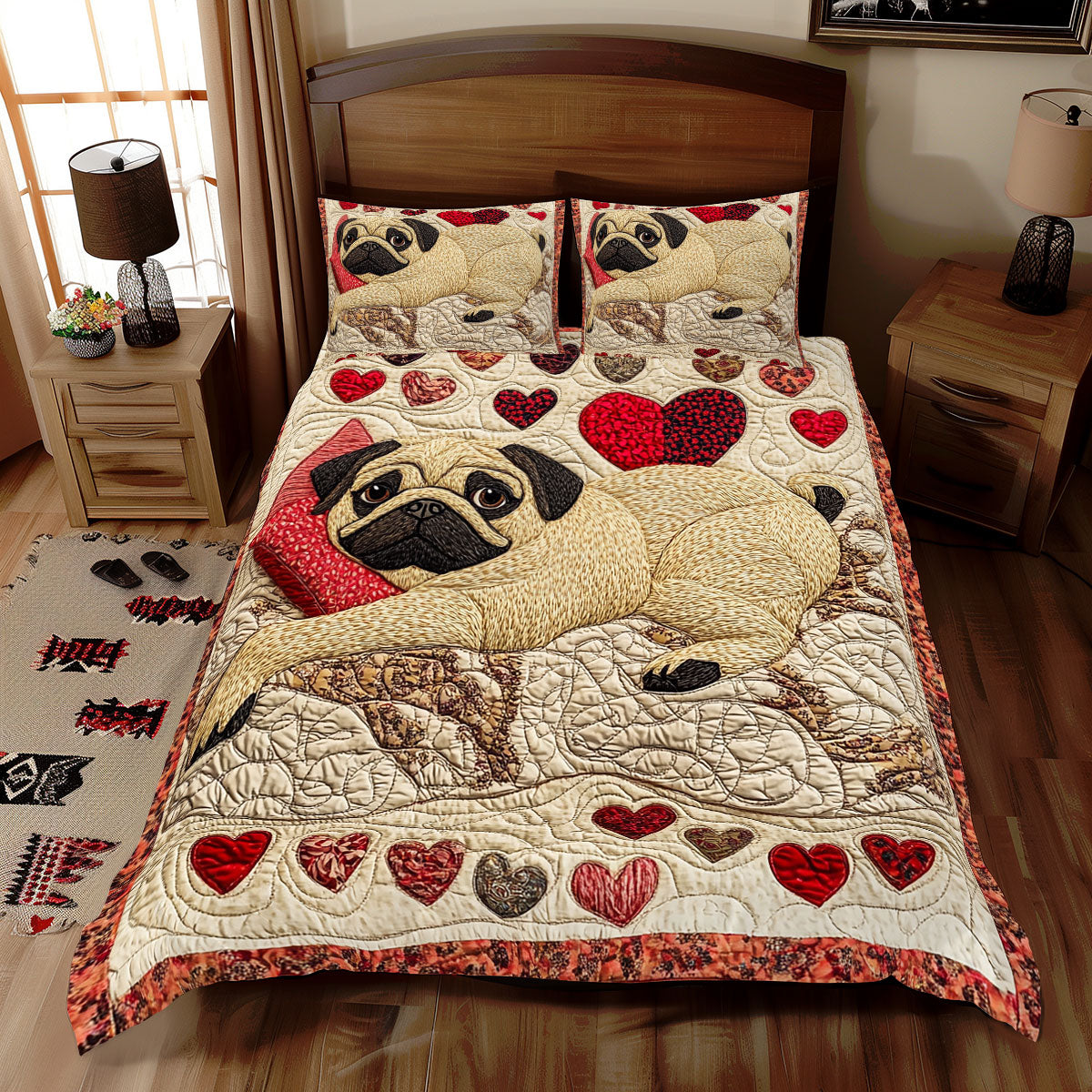 Pug Lazy WX0412089CL Duvet Cover Set