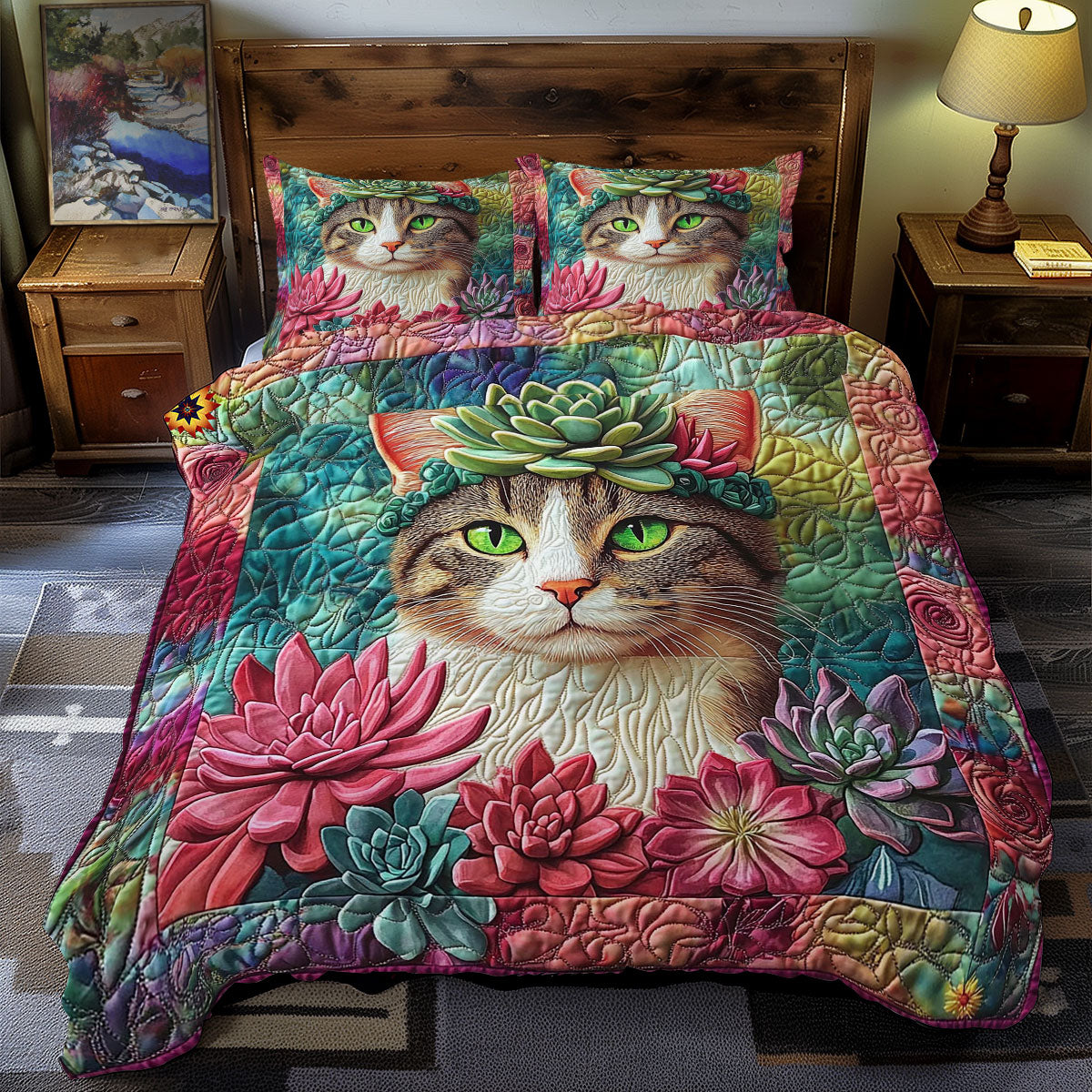 Echeveria Cat WY2012008CL Duvet Cover Set