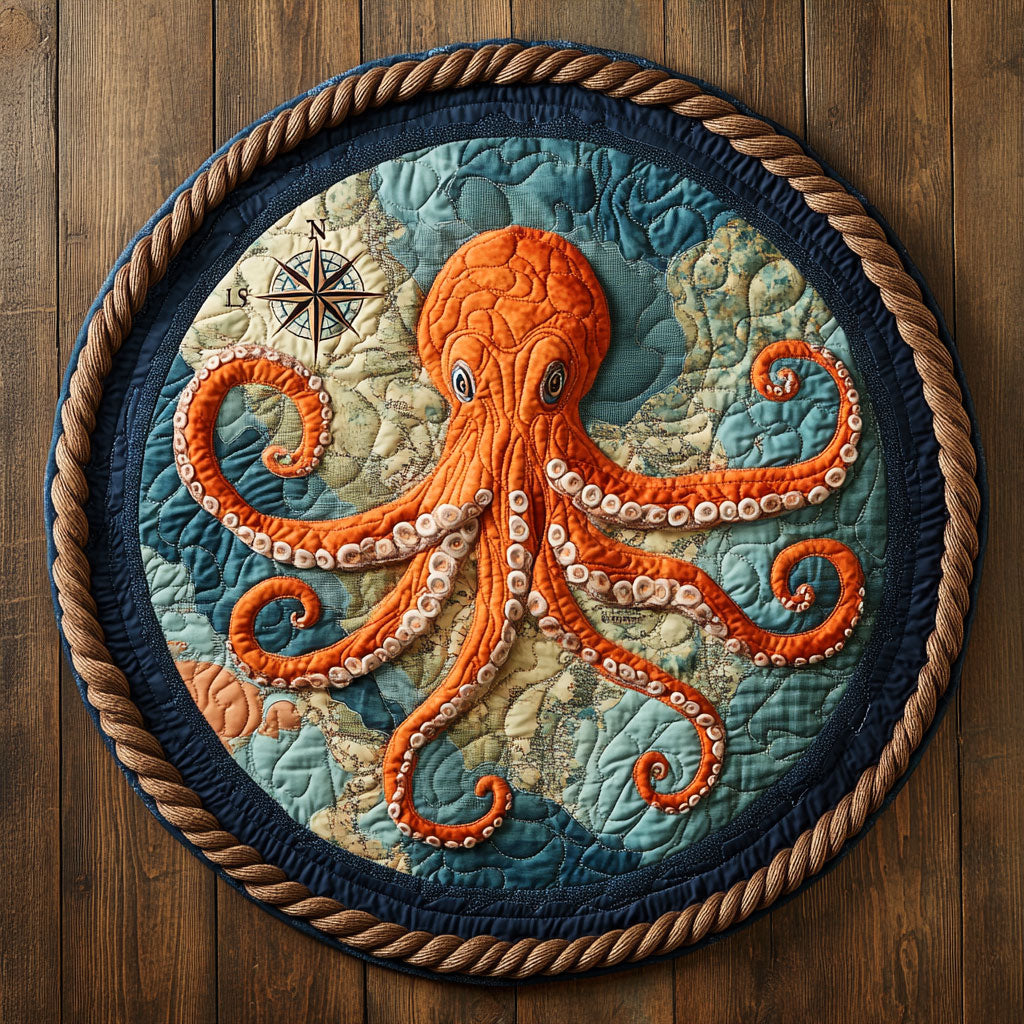 OctoVoyager Map CP0907035CL Quilted Round Mat