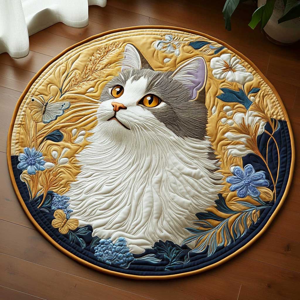 Thoughtful Eyes CQ2504001CL Quilted Round Mat