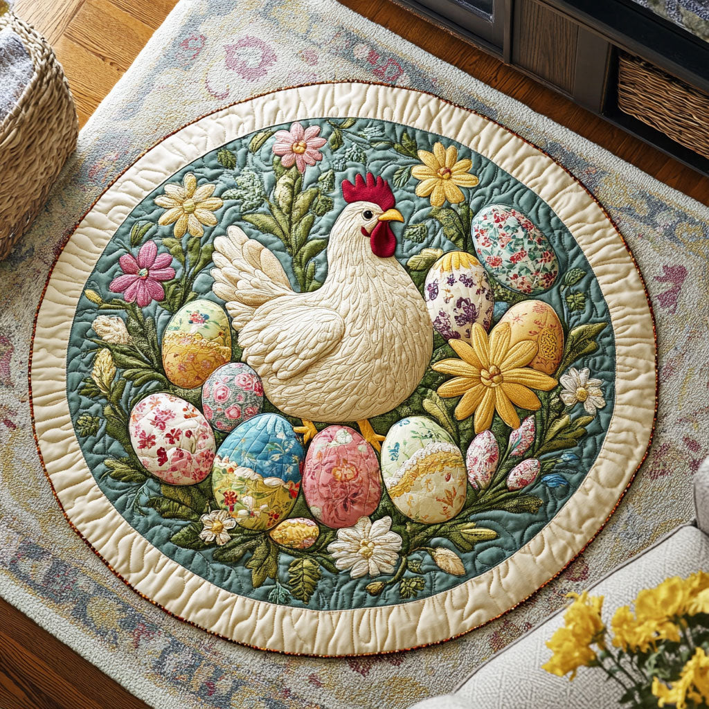 Spring Nesting WY3107066CL Quilted Round Mat