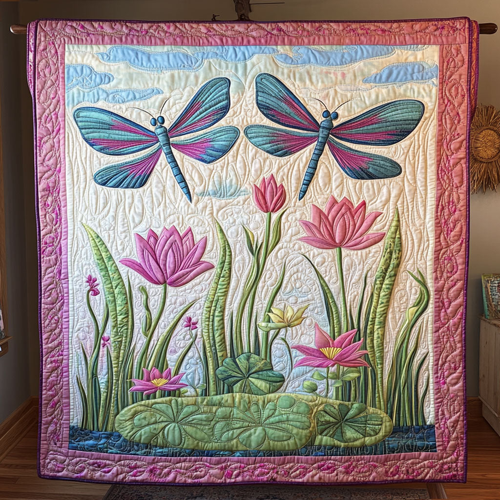 Couple Dragonfly Lotus WY3107052CL Quilt