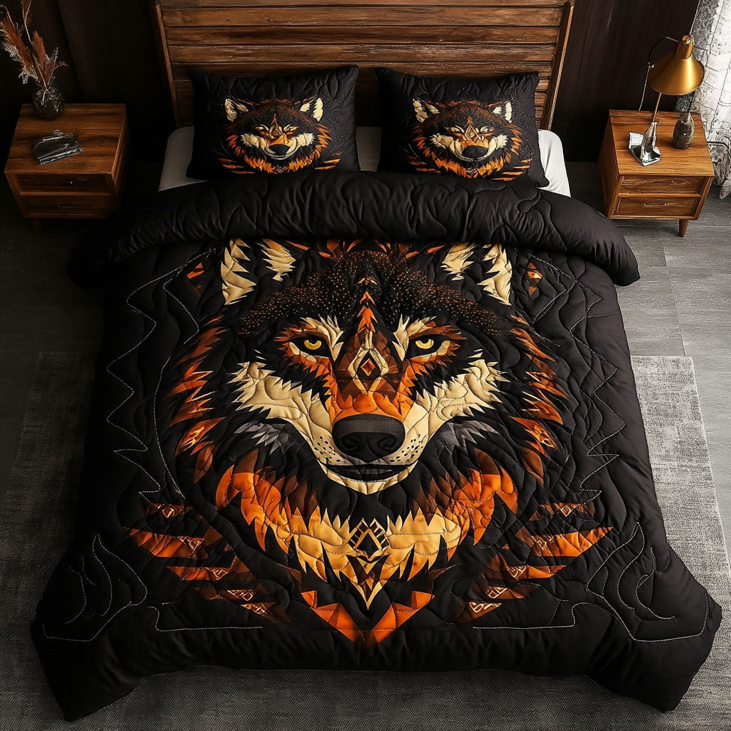 Majestic Native American Wolf WY2602021CL Duvet Cover Set