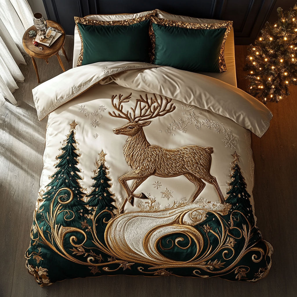 Enchanted Golden Reindeer CW2409030CL Duvet Cover Set