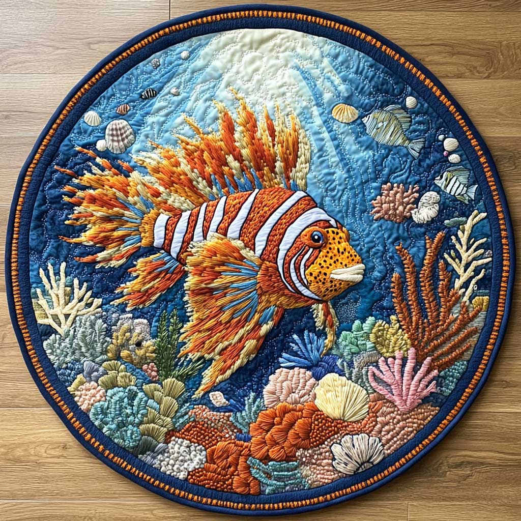 Fire Lionfish WN2404006CL Quilted Round Mat