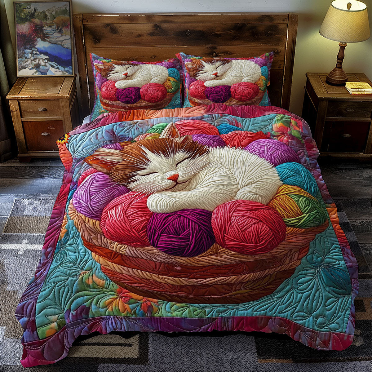 Cozy Wool Sleeping Cat WY1712038CL Duvet Cover Set