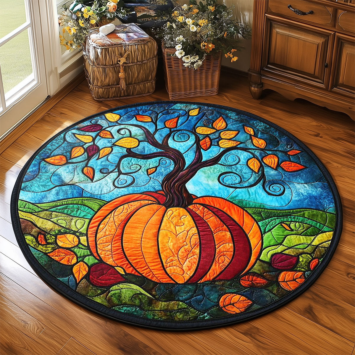 Magical Pumpkin WP2304013CL Quilted Round Mat