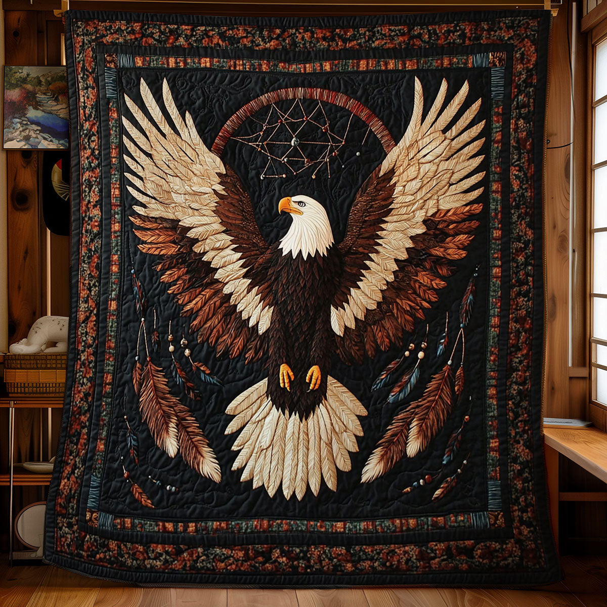 Eagle In Dreamcatcher WY2102028CL Quilt