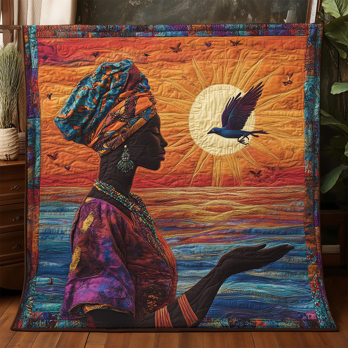 Pretty African Woman WX0406046CL Quilt