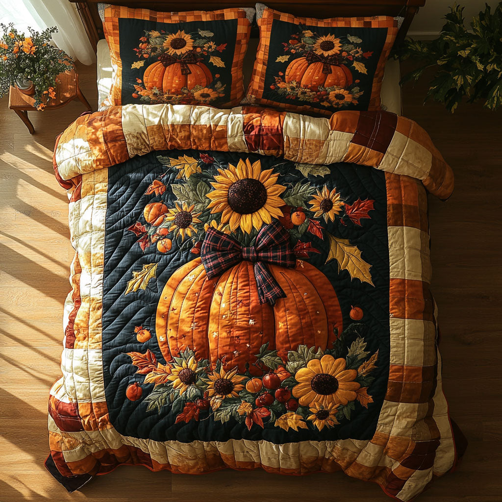 Plaid Pumpkin Patch WY1508013CL Duvet Cover Set