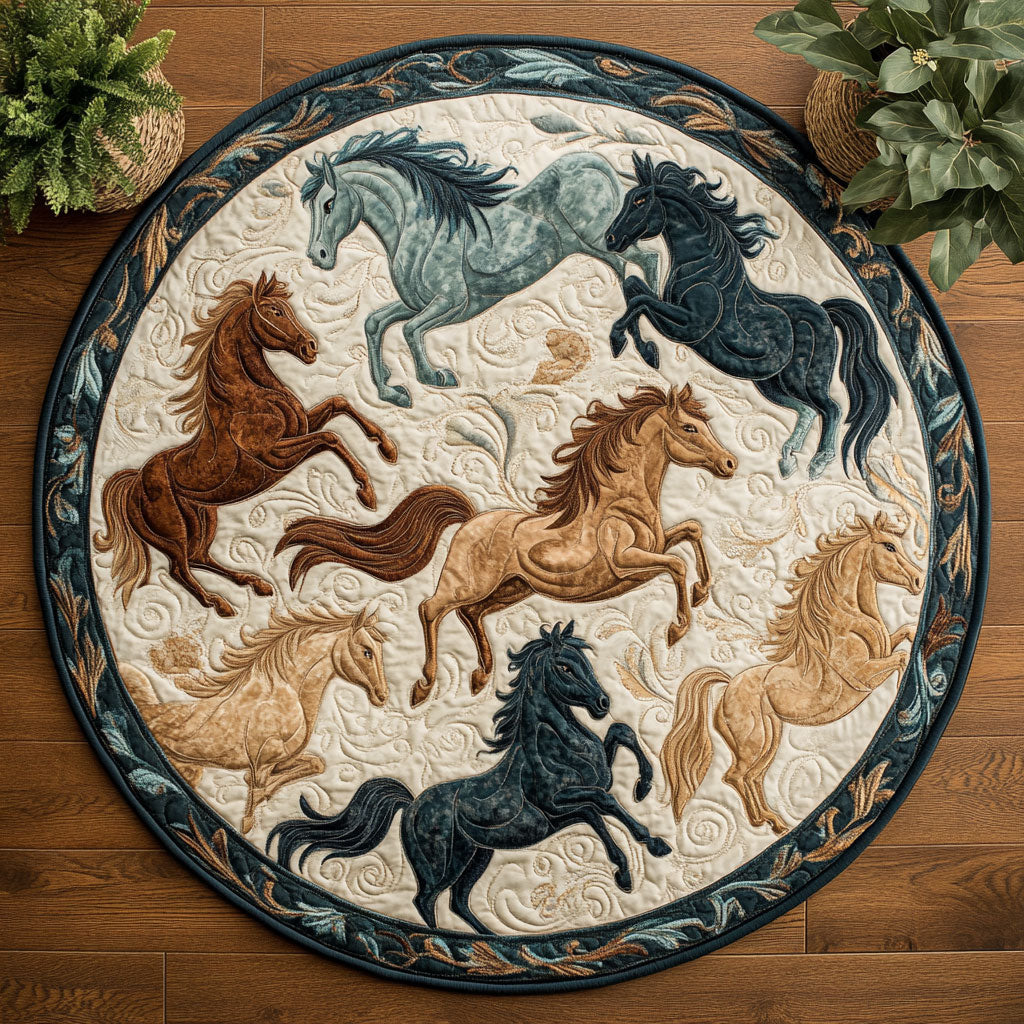 Horse CW2305432CL Quilted Round Mat