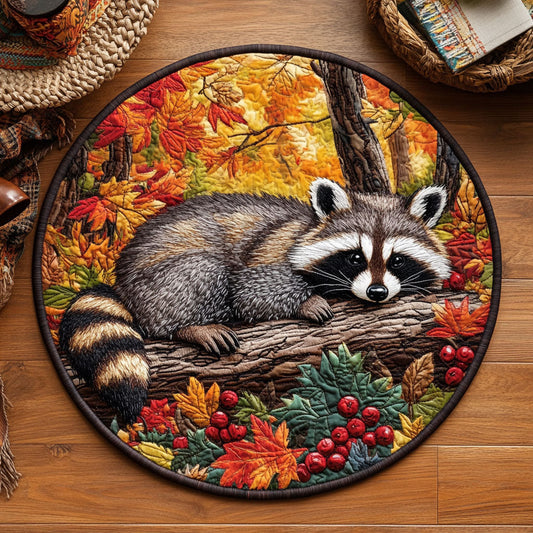 Raccoon WJ0505032CL Quilted Round Mat