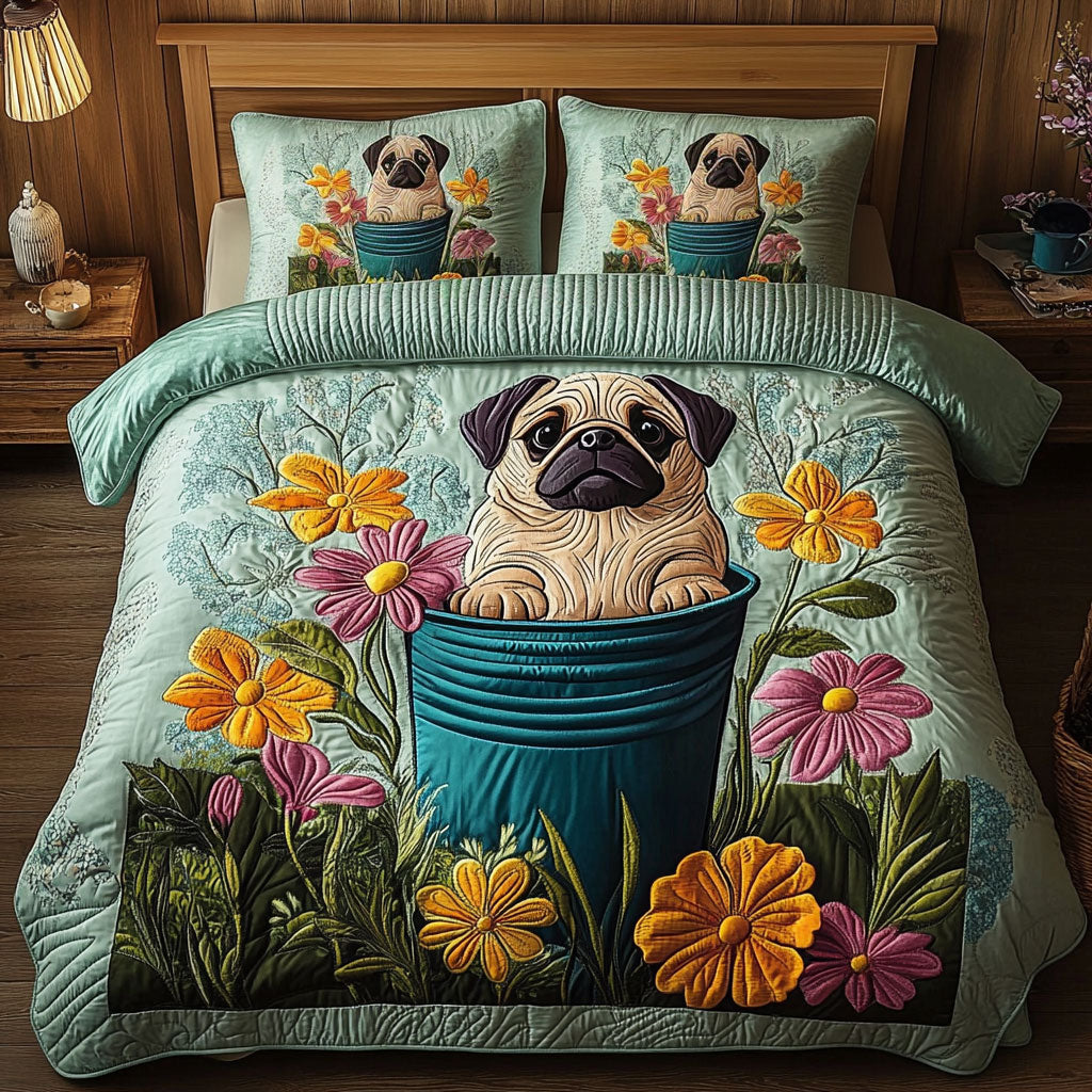 Pug In A Bucket WY0407038CL Duvet Cover Set