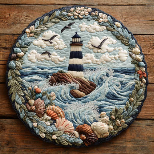 Guiding Lighthouse WN2403045CL Quilted Round Mat