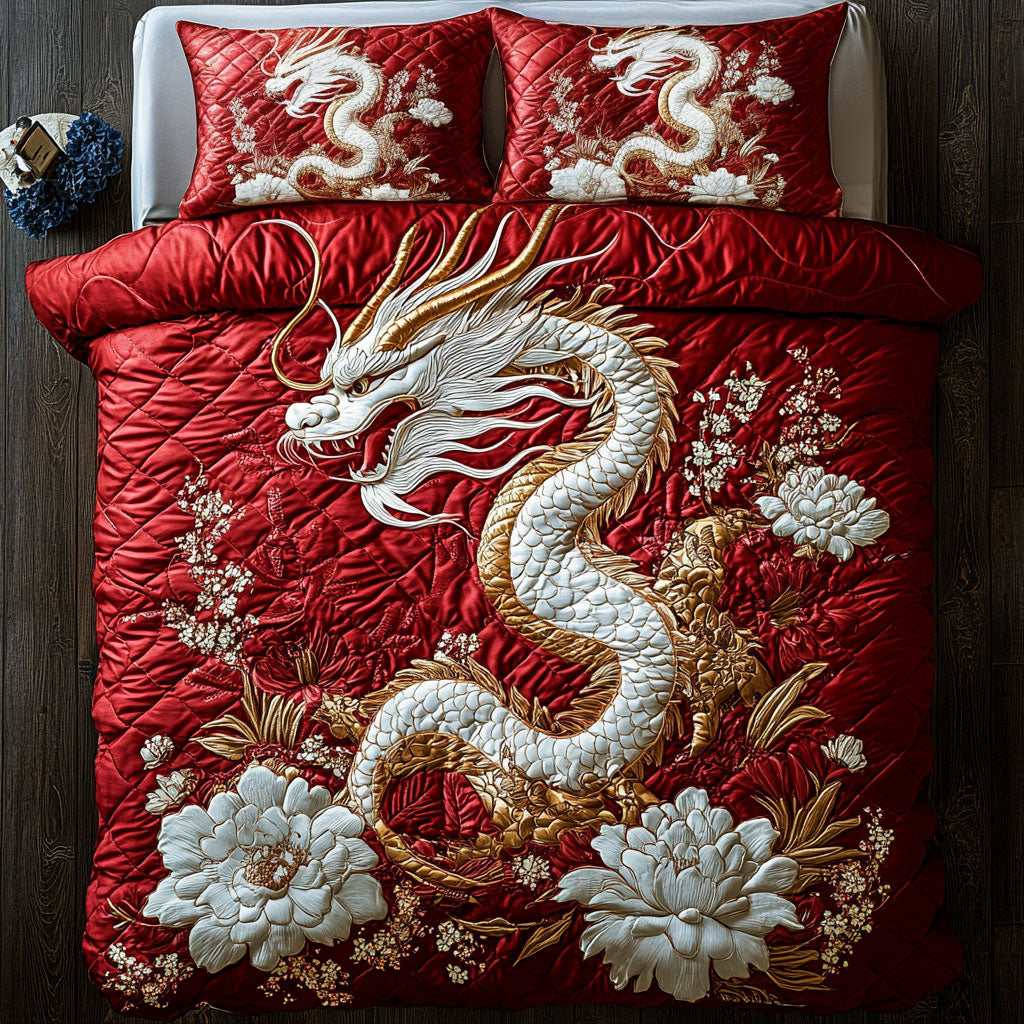 Scarlet Dragon Bloom WY1308068CL Duvet Cover Set