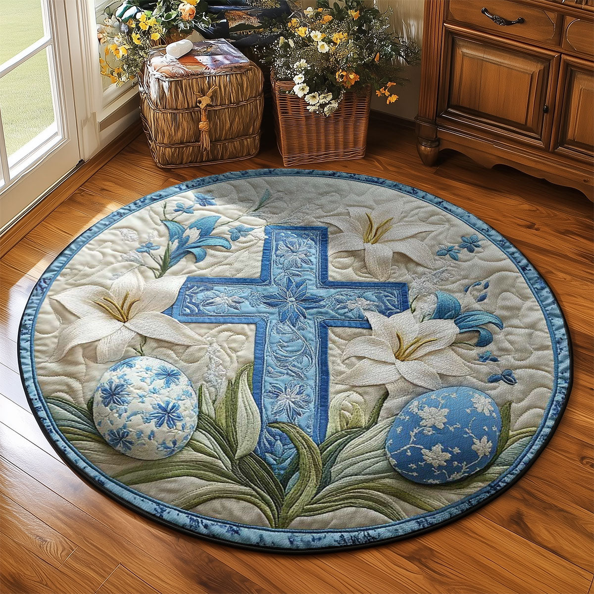 Easter Cross Hope WN2203020CL Quilted Round Mat
