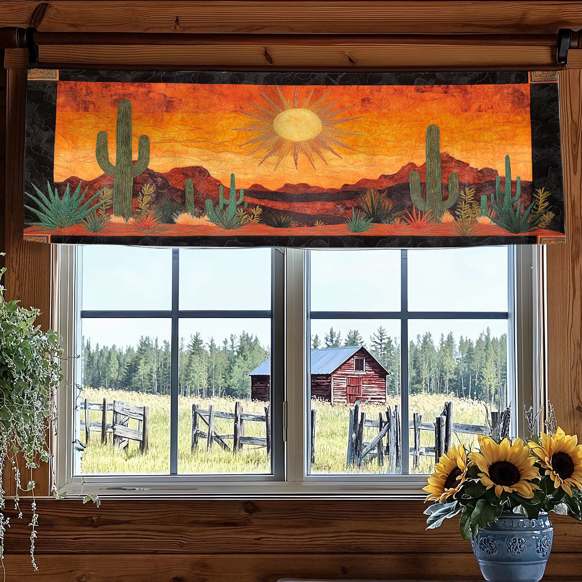 Cactus Goldlight WN1106013CL Quilted Valance