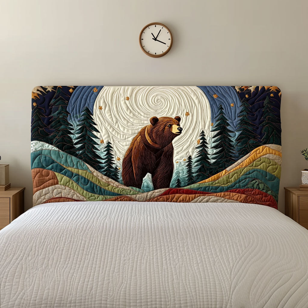 Moonlit Night Bear QA0201004CL Quilted Headboard Slipcover