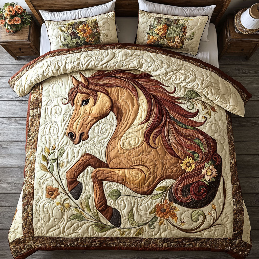 Majestic Horse In Garden WY1202035CL Duvet Cover Set