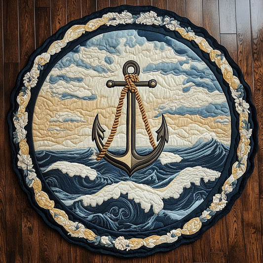 Wavy Anchor WY1106048CL Quilted Round Mat