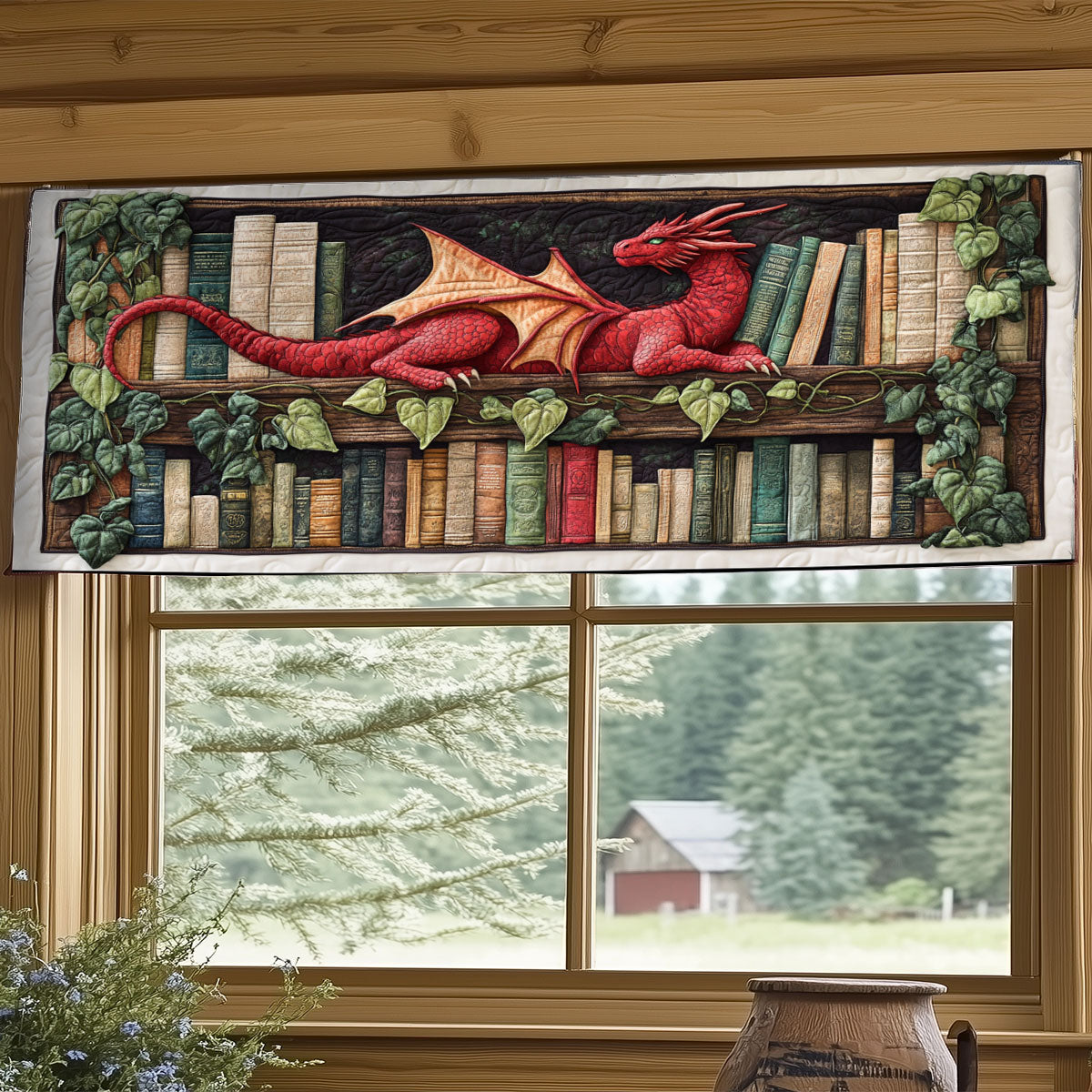 Dragon Book WY3004001CL Quilted Valance