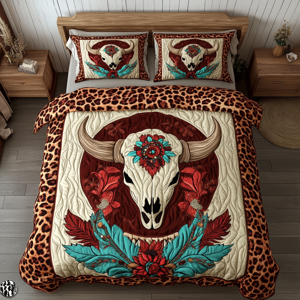 Leopard Bull Skull XR1302004CL Duvet Cover Set