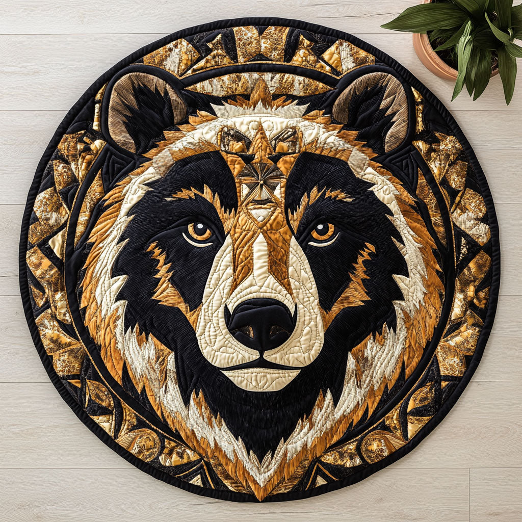 Tribal Bear CW0406048CL Quilted Round Mat