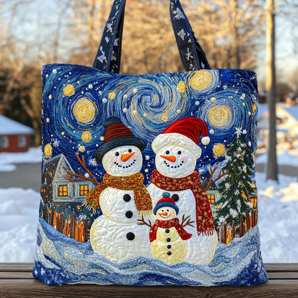 Christmas Star Snowman WN0511009CL Quilted Tote Bag