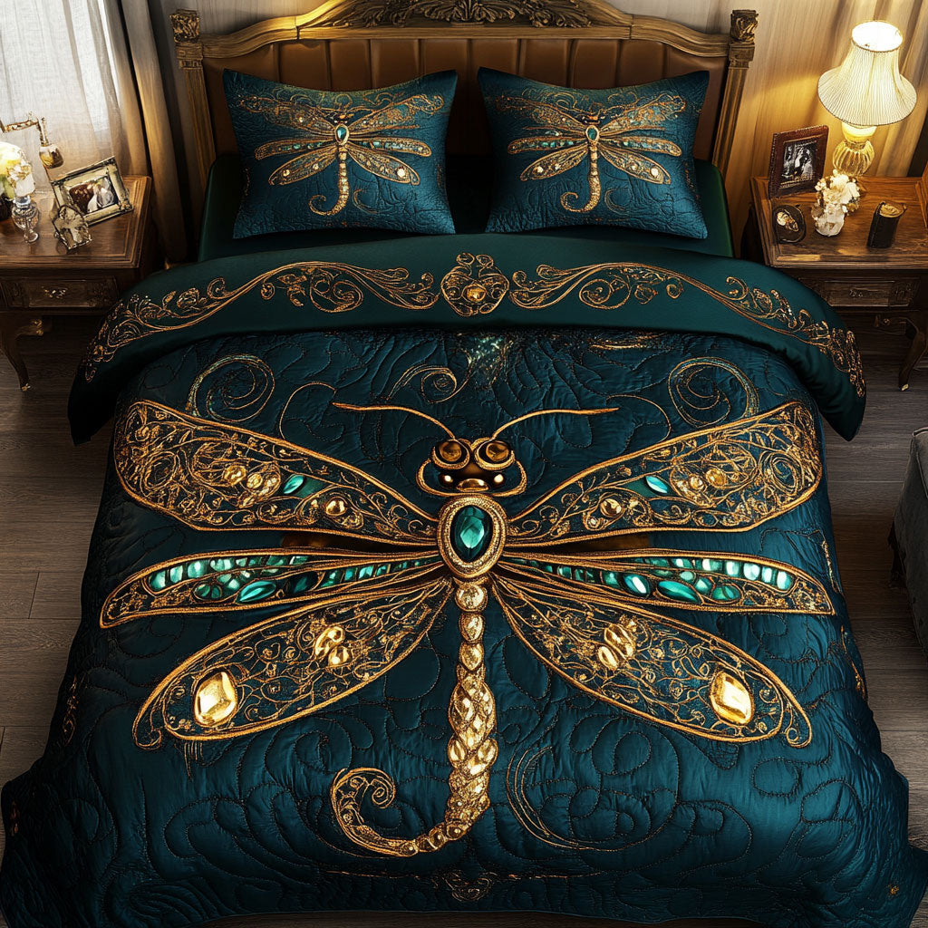 Royal Gold Dragonfly WY2502057CL Duvet Cover Set