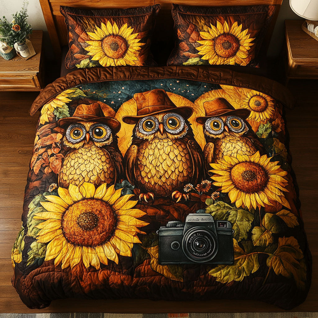 Cowboy Owl In Sunflower WY2901029CL Duvet Cover Set