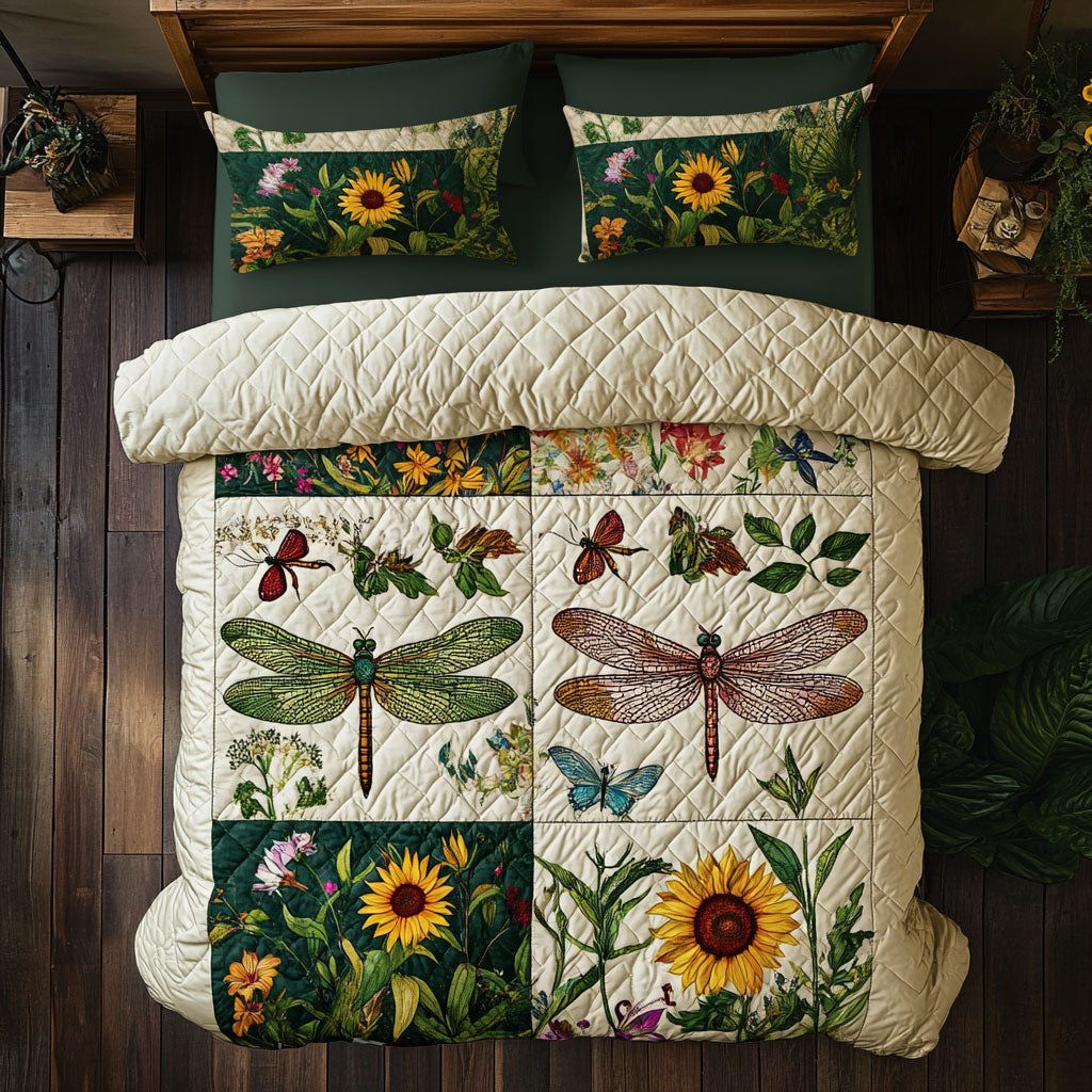 Floral And Dragonfly WY0608035CL Duvet Cover Set