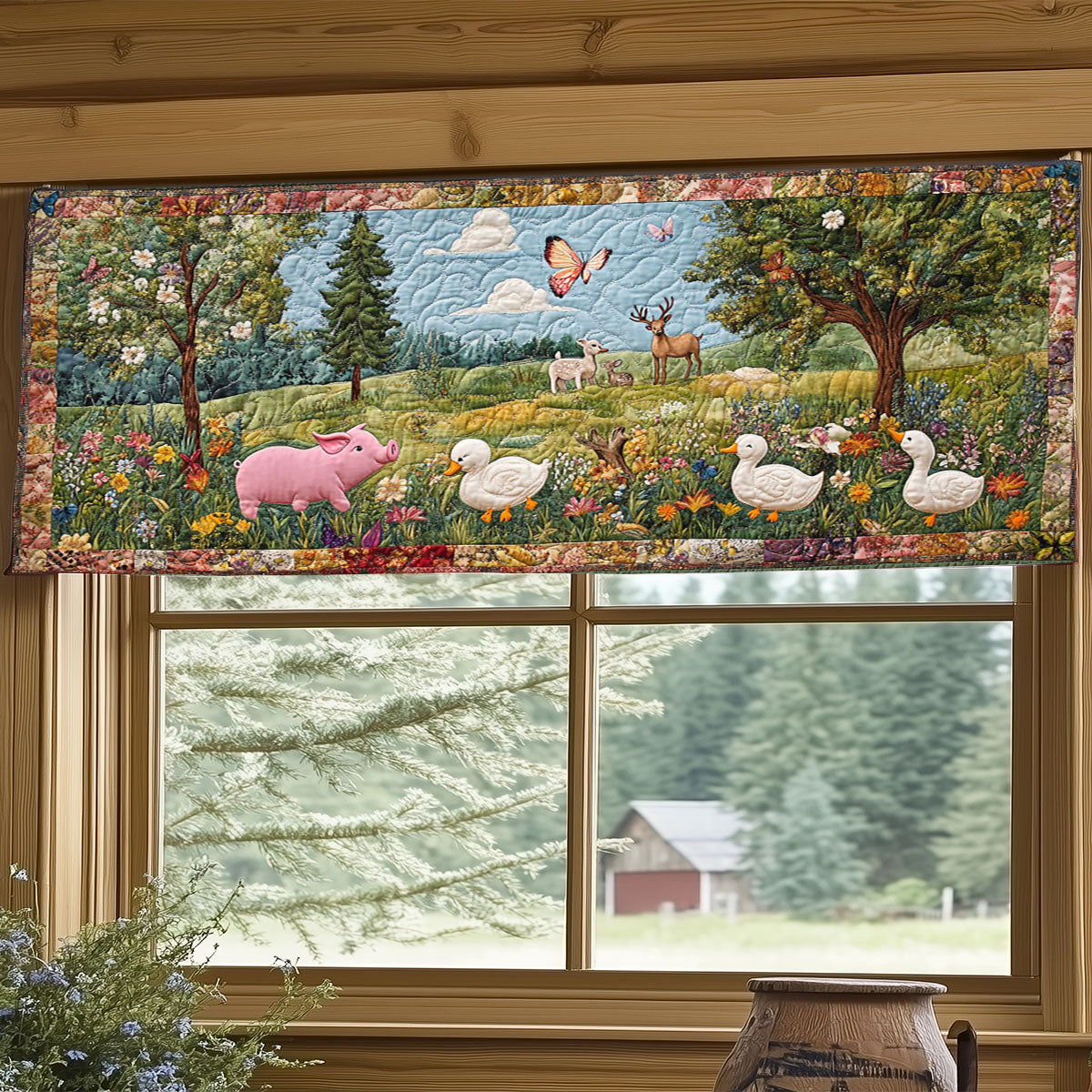 Farmyard Friends WJ2103064CL Quilted Valance