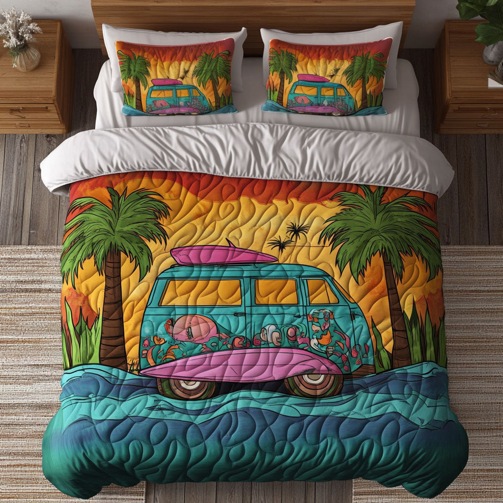 Camping Van In Beach WY13070CL Duvet Cover Set