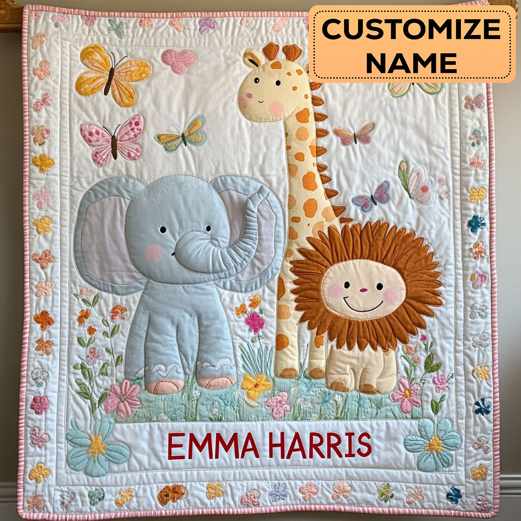 Jungle Friend CW2407010CL Personalized Baby Quilt