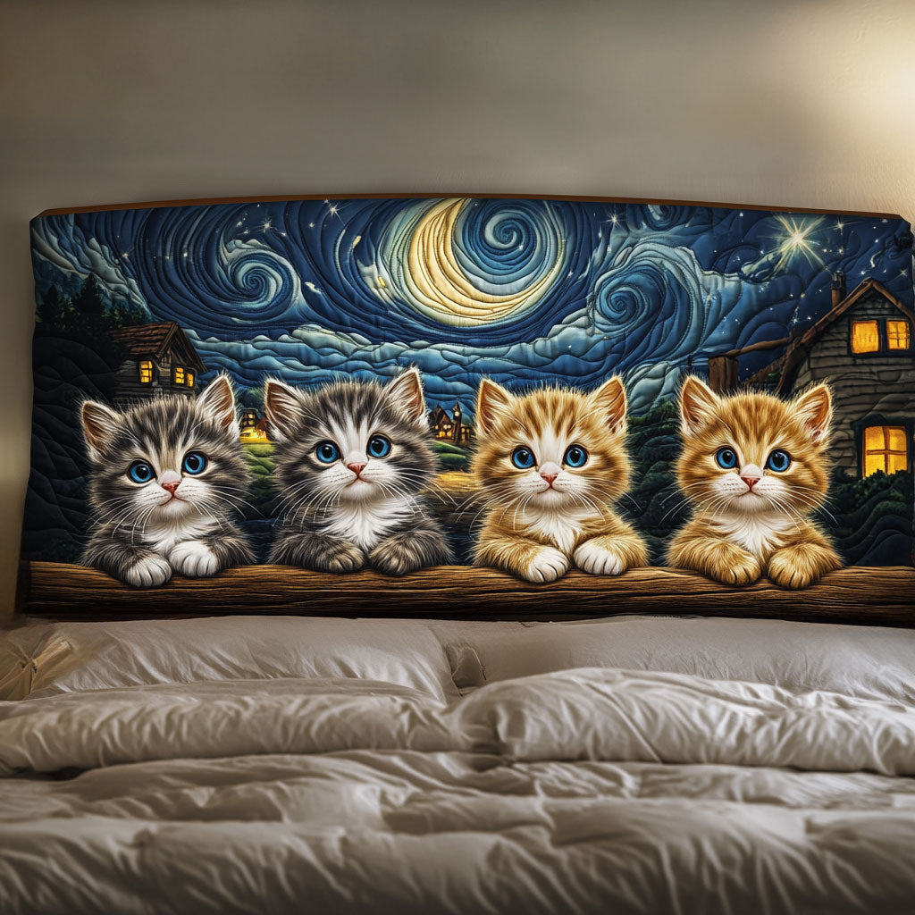 Night Sky Cat WN2412022CL Quilted Headboard Slipcover