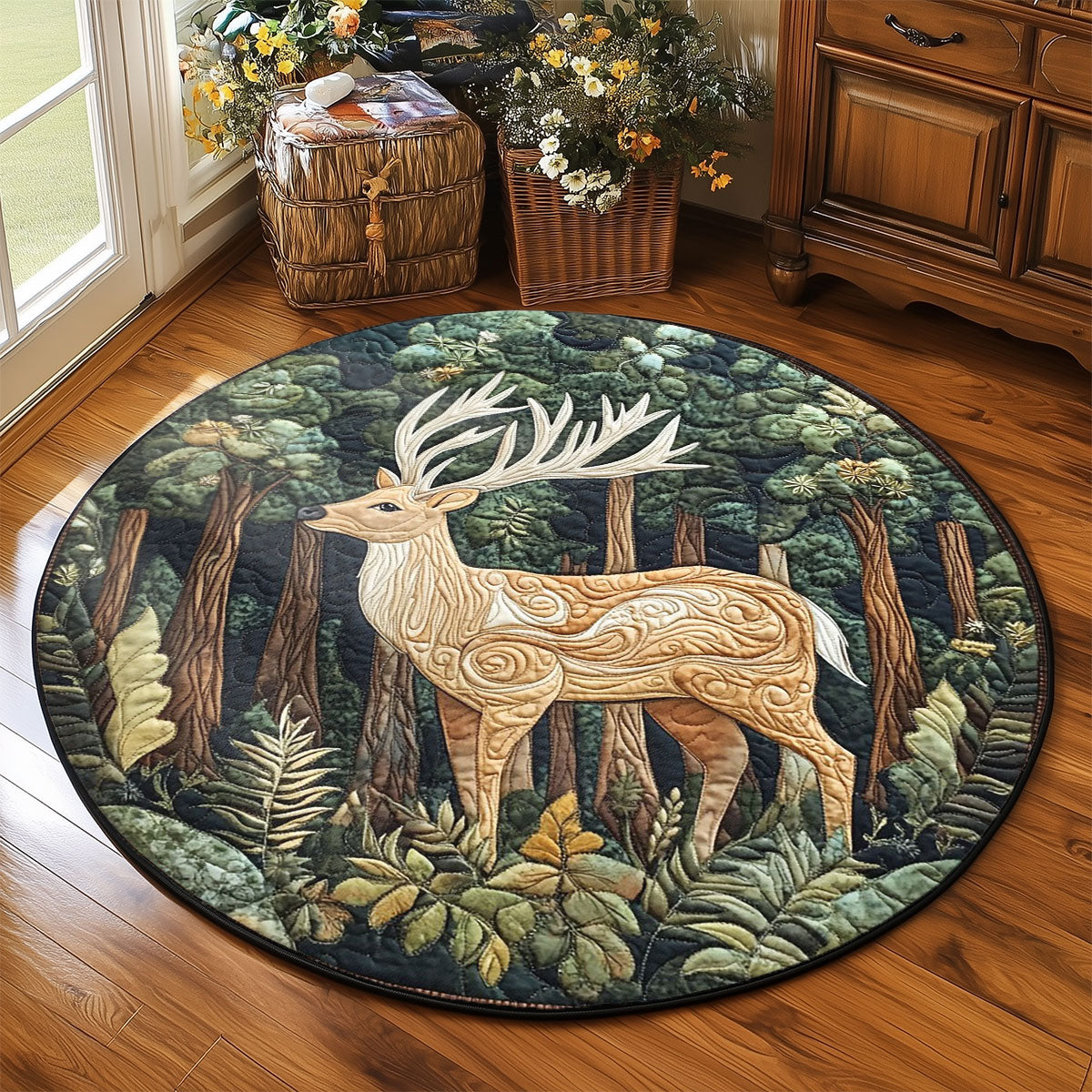 Forest Stag WP2204032CL Quilted Round Mat