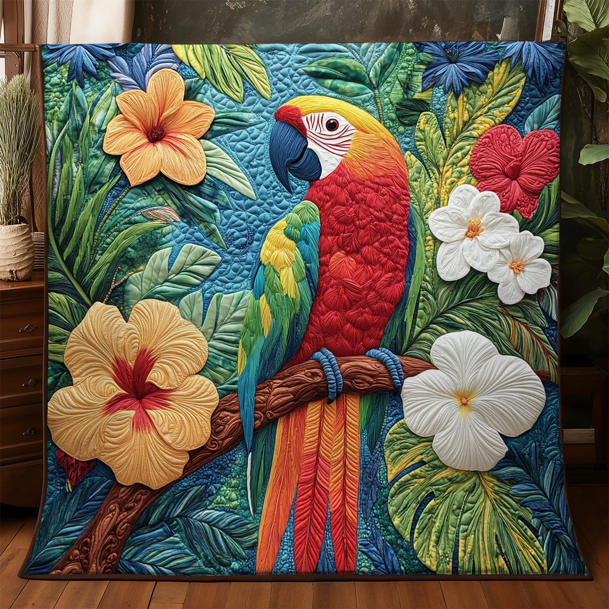 Floral Parrot WX0406024CL Quilt